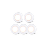 Tap Light Push Lights – 5 Pack, Warm White, Stick-On LED Touch Puck Lights, Battery Operated, Indoor Spot Lighting for Cupboard, Wardrobe, Kitchen, Closet